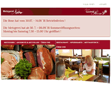 Tablet Screenshot of metzgerei-gasthof-rose.de
